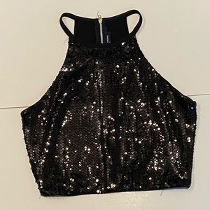 Black sequin top